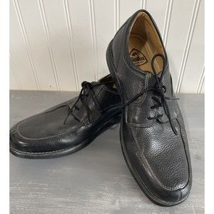 GALLUS Myron Black Pebbled Leather Oxford Lace Up Apron Toe Men Shoes Size 10.5M